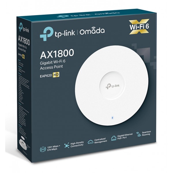 TP-LINK access point EAP620 HD, AX1800, WiFi 6, ceiling mount, Ver. 3.2 - tp-link