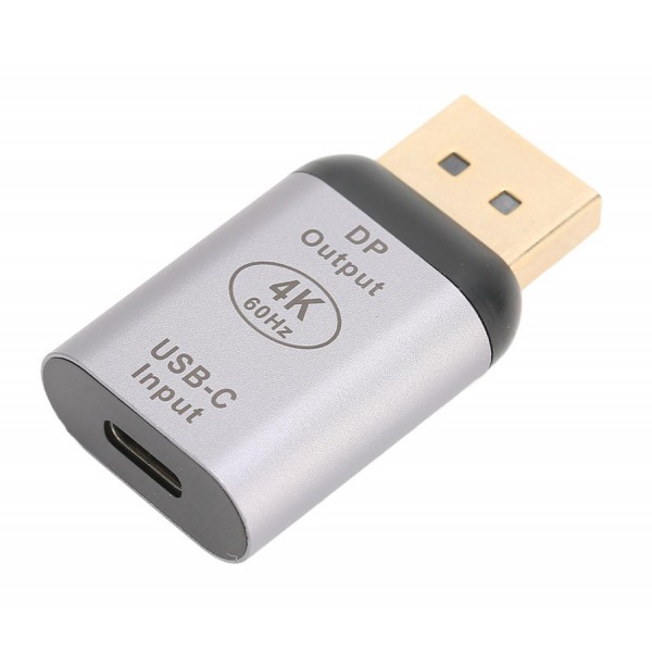 POWERTECH αντάπτορας USB-C σε DisplayPort PTH-096, 4K/60Hz, γκρι - Powertech