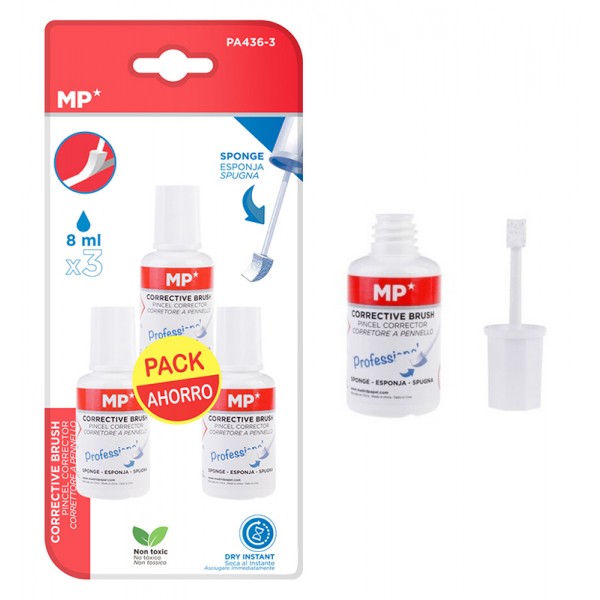 MP διορθωτικό υγρό με σφουγγάρι PA436-3, 3x 8ml - Αναλώσιμα - Είδη Γραφείου