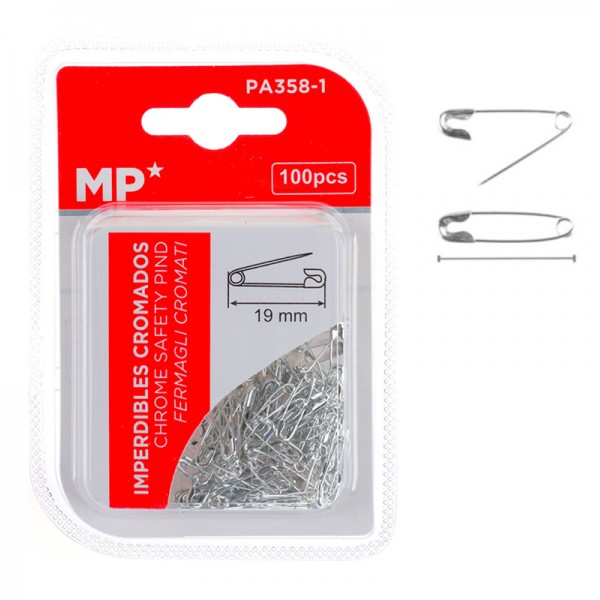 MP παραμάνες PA358-1, μεταλλικές, 19mm, ασημί, 100τμχ - Αναλώσιμα - Είδη Γραφείου