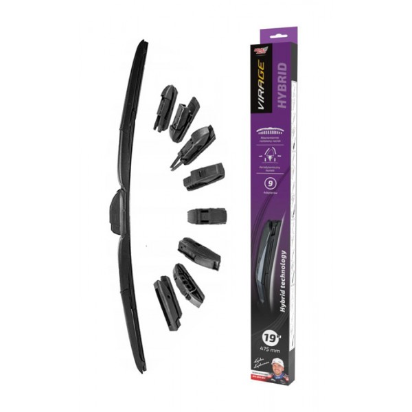 MOJE AUTO υαλοκαθαριστήρας Hybrid 92-H19, 19" (475mm), 9 αντάπτορες - MOJE AUTO