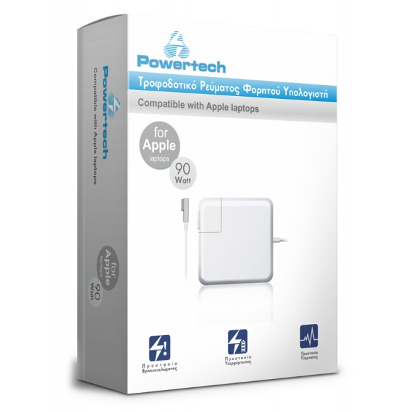 POWERTECH τροφοδοτικό laptop PT-137 για Apple, 90W, 18.5V - 4.6A - Περιφερειακά