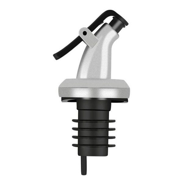 Πώμα ροής για μπουκάλι HUH-0108 με κλείστρο, Φ18mm, ασημί - UNBRANDED