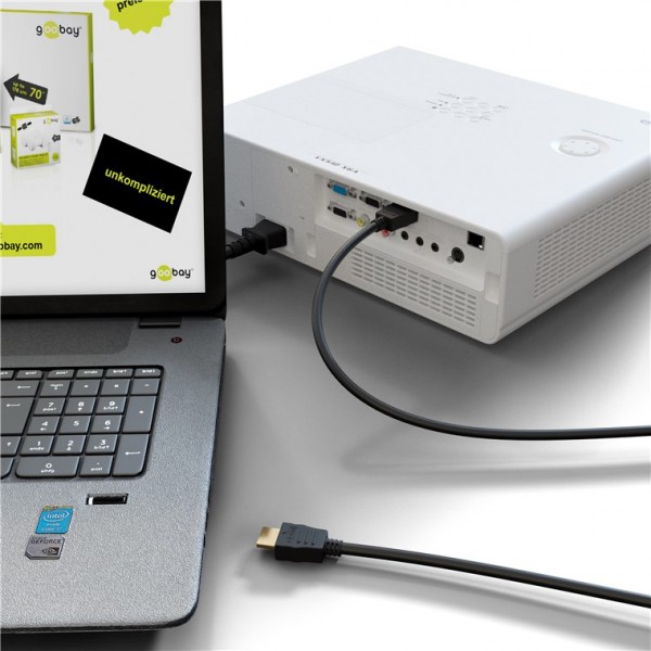 GOOBAY καλώδιο HDMI 2.0 60620 με Ethernet, 4K/60Hz, 18 Gbps, 1m, μαύρο - GOOBAY