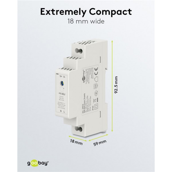 GOOBAY τροφοδοτικό 59574 για DIN rail, 5V/2.4A, 12W, IP20