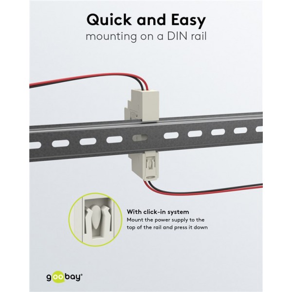 GOOBAY τροφοδοτικό 59574 για DIN rail, 5V/2.4A, 12W, IP20 - GOOBAY