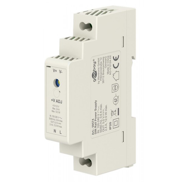 GOOBAY τροφοδοτικό 59574 για DIN rail, 5V/2.4A, 12W, IP20 - GOOBAY