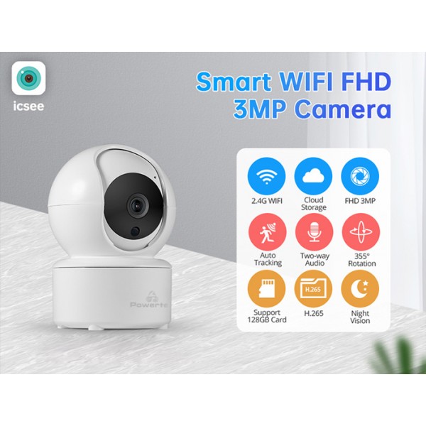 POWERTECH smart κάμερα PT-1085, 3.6mm, 3MP, WiFi, PTZ - Συστήματα Ασφαλείας