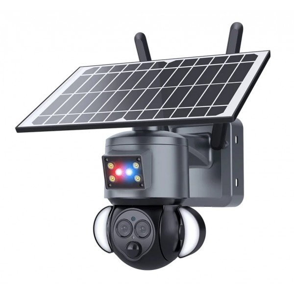 SECTEC smart ηλιακή κάμερα ST-558-6M-12X-4G-EU, προβολείς, 3MP, 4G, PTZ - SECTEC