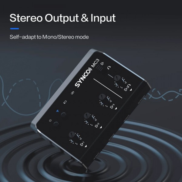 SYNCO μίκτης ήχου MC3-LITE, 4 καναλιών, Bluetooth, 500mAh, γκρι - SYNCO