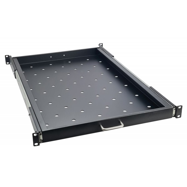 POWERTECH πτυσσόμενο ράφι για rack 19" NETW-0020, βάθος 740mm, μαύρο - Καμπίνες - Rack
