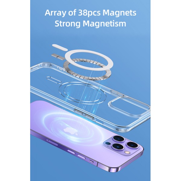 USAMS θήκη Ice Magnet για iPhone 14 Plus, με μαγνήτες, διάφανη - USAMS