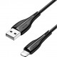 USAMS καλώδιο Lightning σε USB US-SJ371, 2A, 1m, μαύρο