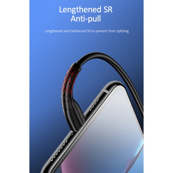 USAMS καλώδιο Lightning σε USB US-SJ364, 2A, 1m, μαύρο - USAMS