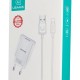 USAMS φορτιστής τοίχου T21OCLN01 με καλώδιο Lightning, USB 2.1A, λευκός
