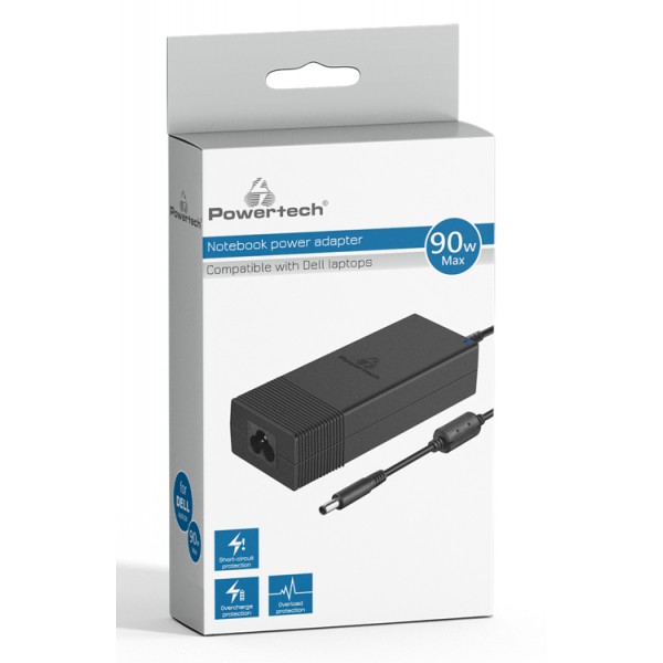 POWERTECH φορτιστής laptop PT-1083 για Dell, 90W, 1.2m, μαύρος - Φορτιστές Laptop