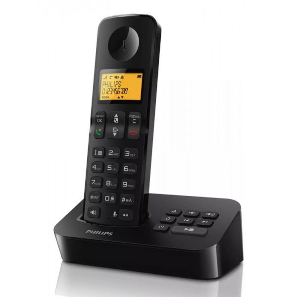 PHILIPS ασύρματο τηλέφωνο D2651B-34, με ελληνικό μενού, μαύρο - Ασύρματες Συσκευές