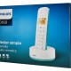 PHILIPS ασύρματο τηλέφωνο D1601T-34, με ελληνικό μενού, λευκό-πράσινο