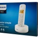 PHILIPS ασύρματο τηλέφωνο D1601W-34, με ελληνικό μενού, λευκό