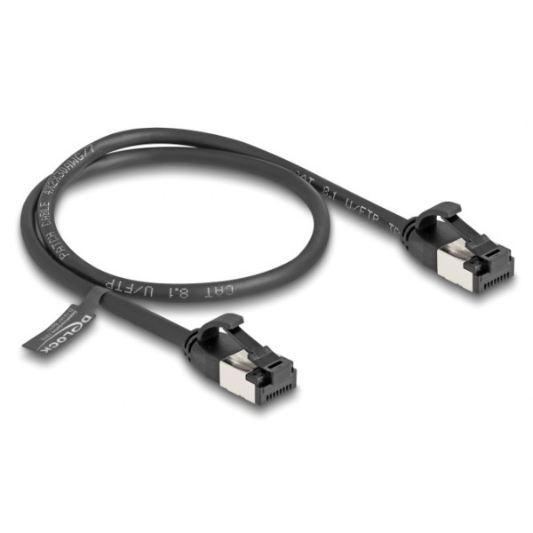 DELOCK καλώδιο δικτύου 80182, CAT 8.1 U/FTP, 40Gbps, 0.50m, μαύρο - Δίκτυο