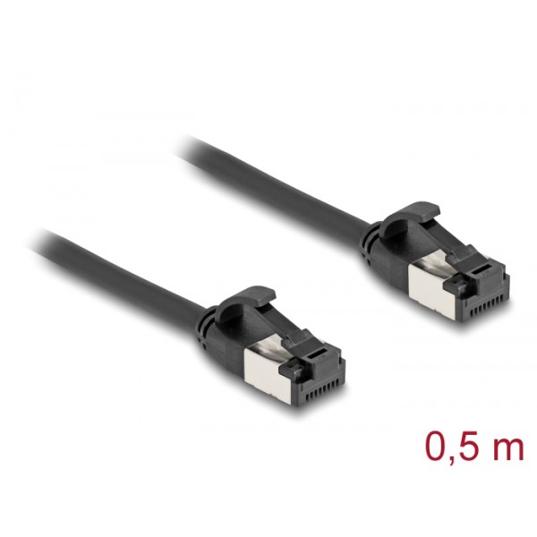 DELOCK καλώδιο δικτύου 80182, CAT 8.1 U/FTP, 40Gbps, 0.50m, μαύρο - Δίκτυο