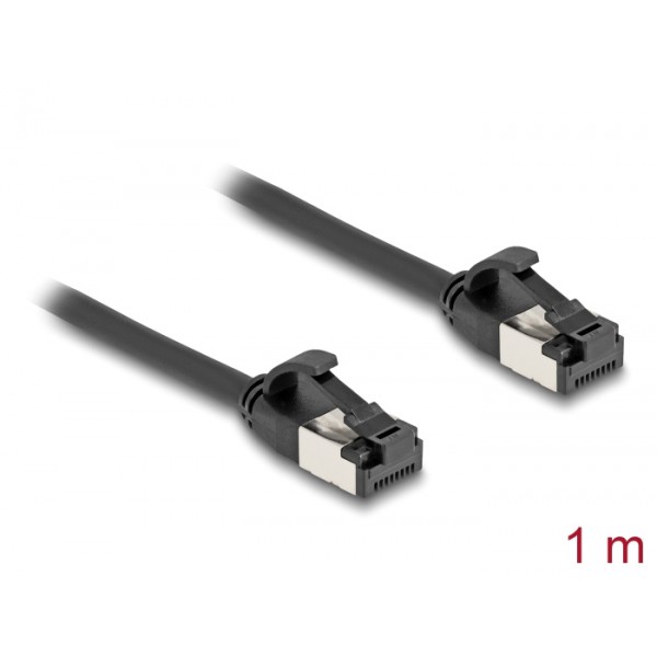 DELOCK καλώδιο δικτύου 80183, CAT 8.1 U/FTP, 40Gbps, 1m, μαύρο - Δίκτυο
