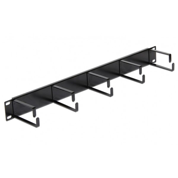 DELOCK cable management 42496 για rack 19"/1U, 5x γάντζοι, μαύρο - Καμπίνες - Rack
