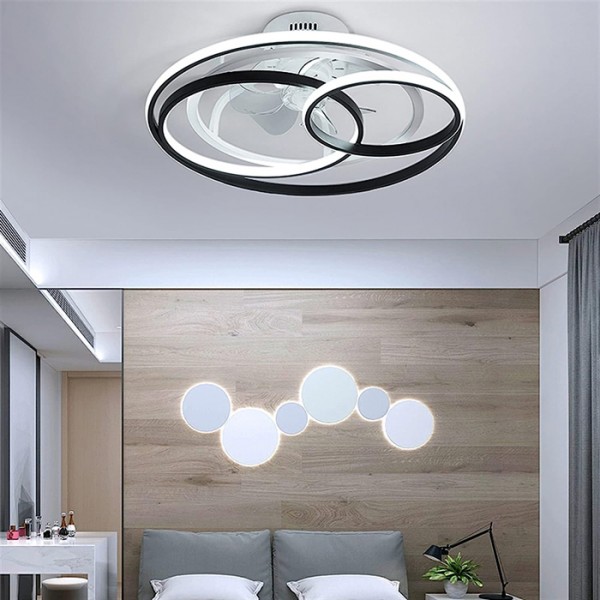 POWERTECH ανεμιστήρας οροφής HLL-0108 με LED φως, 50W, Φ50x21cm, μαύρος - Φωτιστικά Οροφής