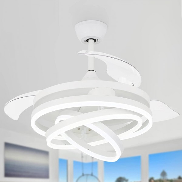 POWERTECH ανεμιστήρας οροφής HLL-0112 με LED φως, 72W, Φ106x50cm, λευκός - Φωτιστικά Οροφής