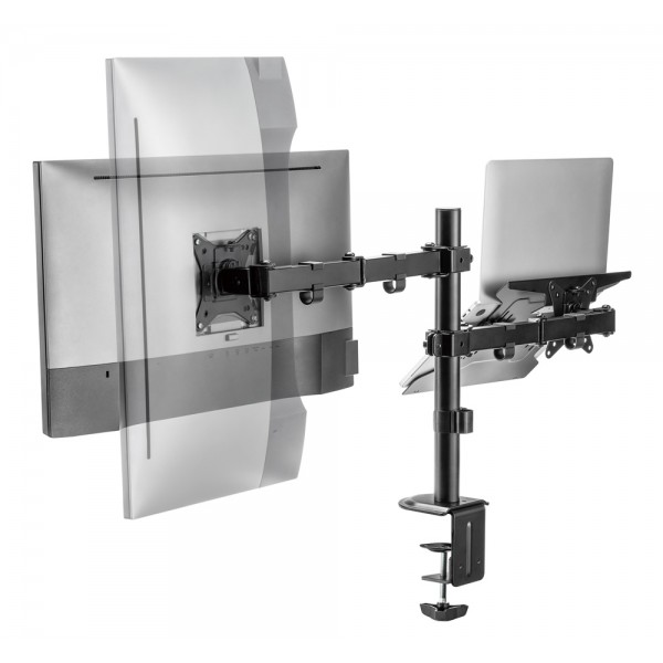 BRATECK βάση γραφείου οθόνης LDT66-C024ML, 17-32", έως 9kg, με θέση για laptop