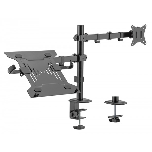 BRATECK βάση γραφείου οθόνης LDT66-C024ML, 17-32", έως 9kg, με θέση για laptop - Εικόνα & Ήχος