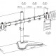 BRATECK βάση γραφείου για 2x οθόνες LDT66-T024, 17-32", έως 9kg