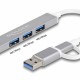 DELOCK USB hub 64214, 4x θυρών, 5Gbps, USB & USB-C σύνδεση, γκρι