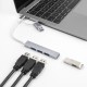DELOCK USB hub 64214, 4x θυρών, 5Gbps, USB & USB-C σύνδεση, γκρι