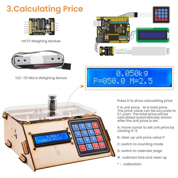 KEYESTUDIO Electronic Scale Kit KS0345 για Arduino - Ρομποτική