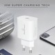 POWERTECH φορτιστής τοίχου PT-1091, USB-C, PD 20W, λευκός