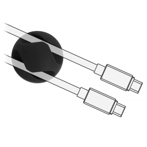 POWERTECH οργανωτές καλωδίων TIES-073, 2 θέσεις, Φ7mm, μαύρο, 10τμχ - Τακτοποίηση Καλωδίων
