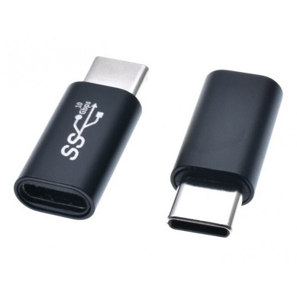 POWERTECH αντάπτορας USB-C CAB-UC063, αρσενικό σε θηλυκό, 10Gbps, μαύρος - Powertech