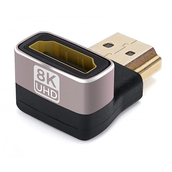 POWERTECH αντάπτορας HDMI 2.1 CAB-H158, 8K/60Hz, γωνιακός, μαύρος - Powertech