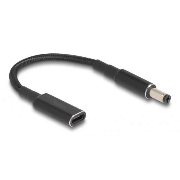 POWERTECH καλώδιο τροφοδοσίας CAB-UC069, USB-C σε 5.5x2.1mm, 15cm, μαύρο - Φορτιστές Laptop