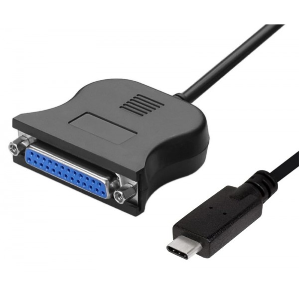 POWERTECH καλώδιο USB-C σε παράλληλη DB25 CAB-UC062, 1.8m, μαύρο - Powertech
