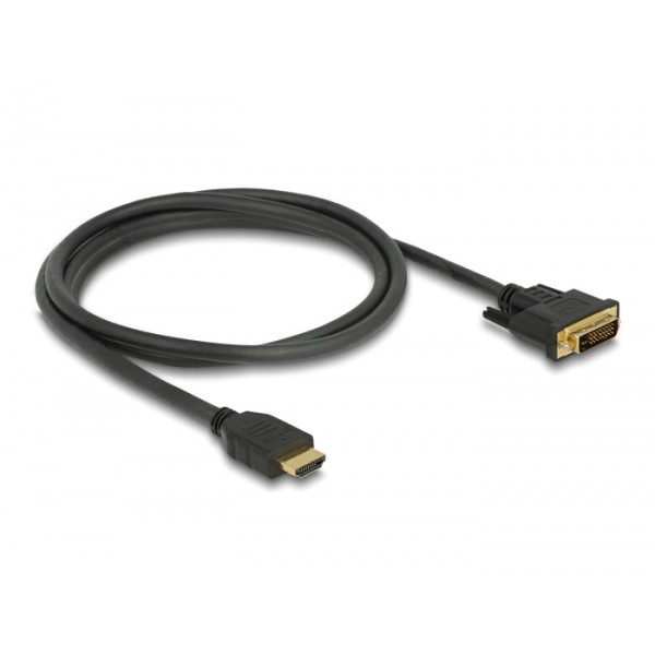 DELOCK καλώδιο HDMI σε DVI 85653, 2K/60Hz, 7.92 Gbps, 1.5m, μαύρο - DeLock