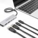 DELOCK USB hub 64230, 4x θυρών, 10Gbps, USB-C σύνδεση, γκρι