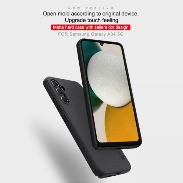 NILLKIN θήκη Super Frosted Shield για Samsung Galaxy A34 5G, μαύρη - NILLKIN
