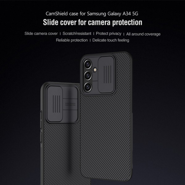 NILLKIN θήκη CamShield για Samsung Galaxy A34 5G, μαύρη - NILLKIN