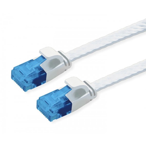 POWERTECH καλώδιο δικτύου CAB-N333, flat, Cat 6a U/UTP, 2m, λευκό - Powertech