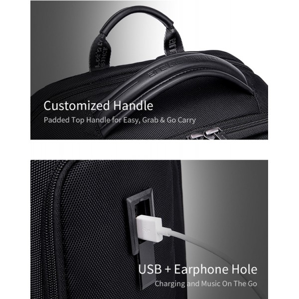ARCTIC HUNTER τσάντα πλάτης B00544 με θήκη laptop 17", 40L, USB, μαύρη
