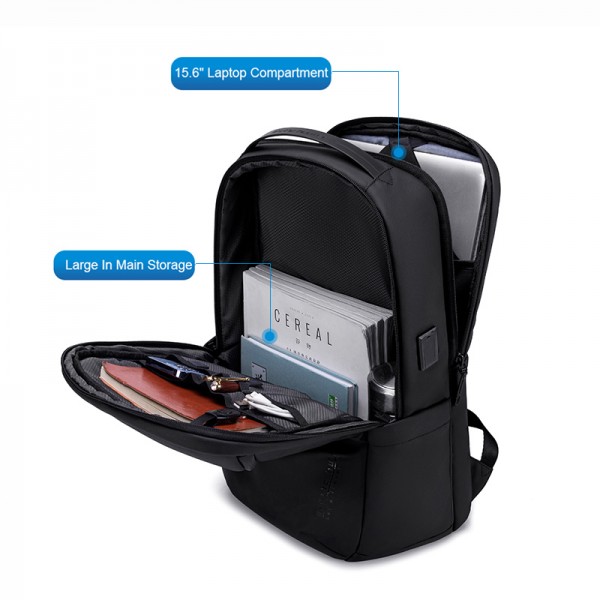 ARCTIC HUNTER τσάντα πλάτης B00555 με θήκη laptop 15.6", 25L, USB, μαύρη - Σπίτι & Gadgets