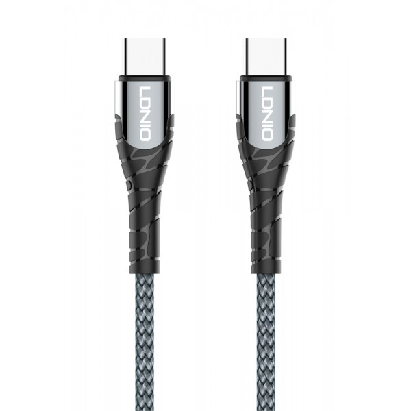 LDNIO καλώδιο USB-C σε USB-C LC101, 65W PD, 1m, γκρι - LDNIO