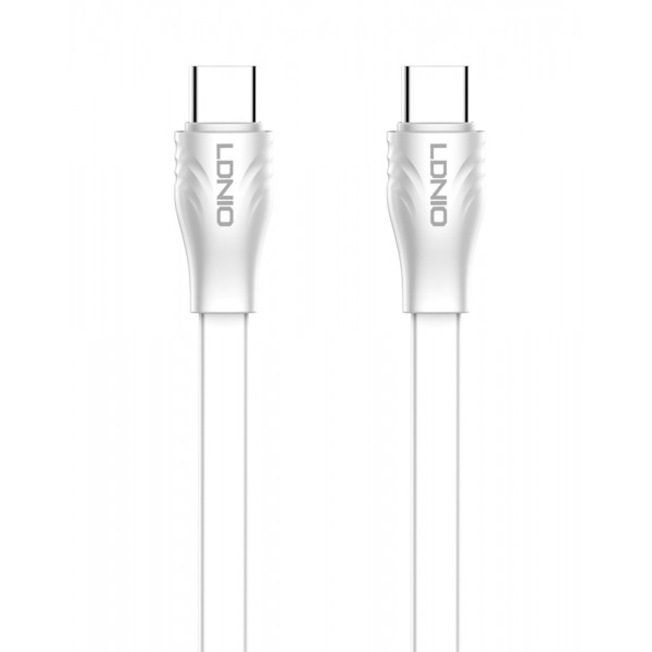 LDNIO καλώδιο USB-C σε USB-C LC131C, 65W PD, 1m, λευκό - LDNIO